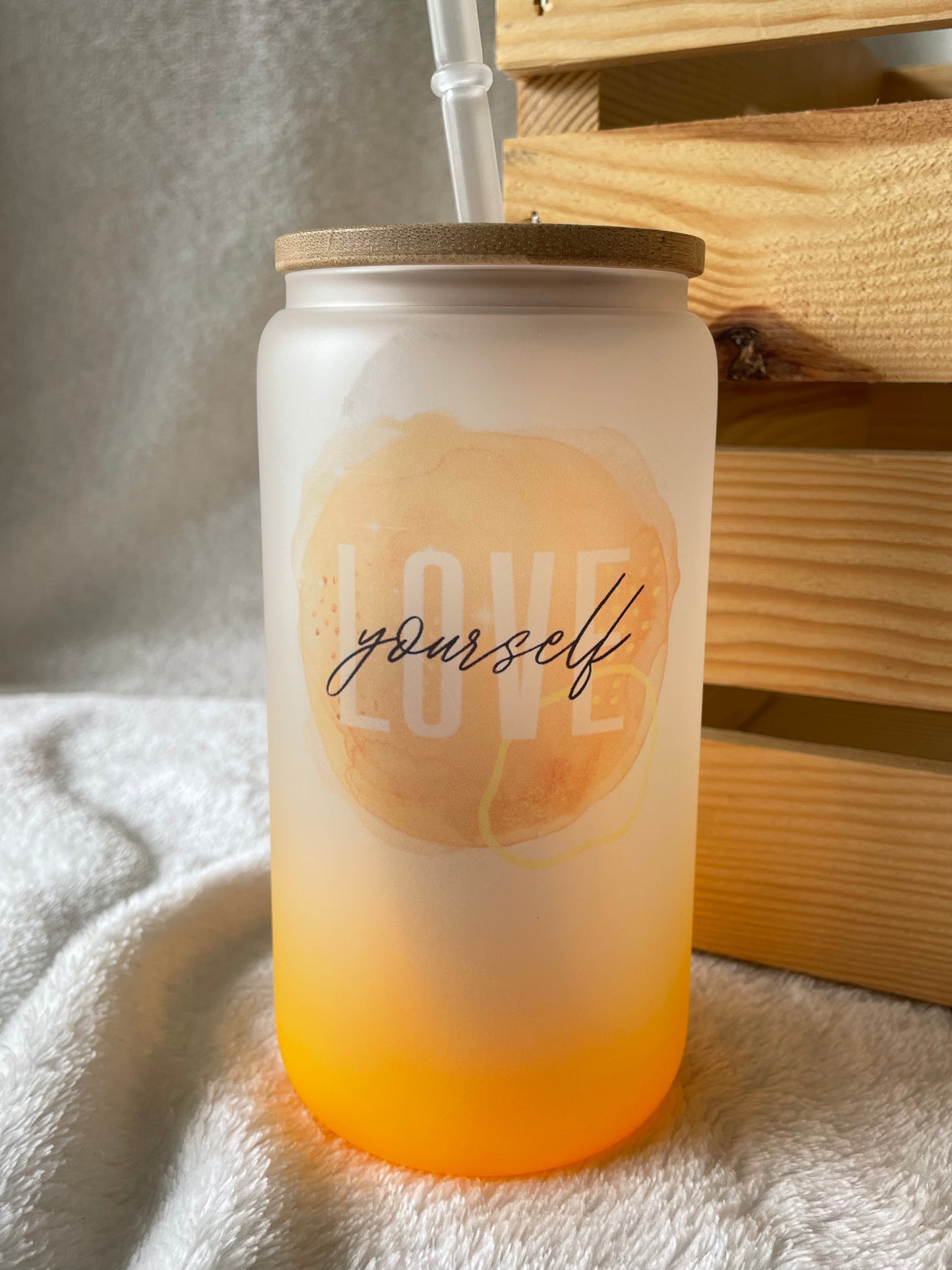 Love Yourself 16 oz Glass Tumbler