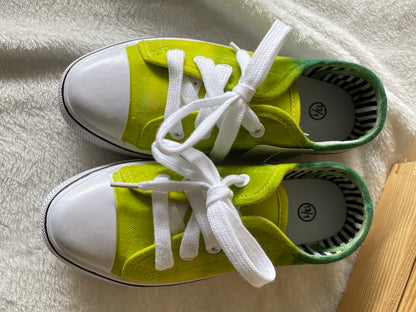 Green Gradient Dyed Children's Shoes