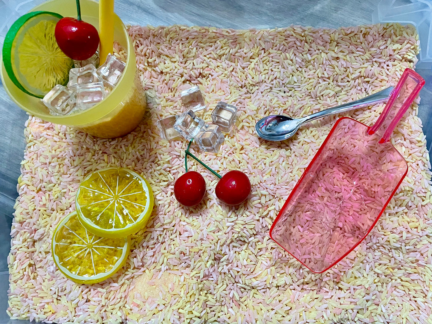 Pink Lemonade Sensory Bin