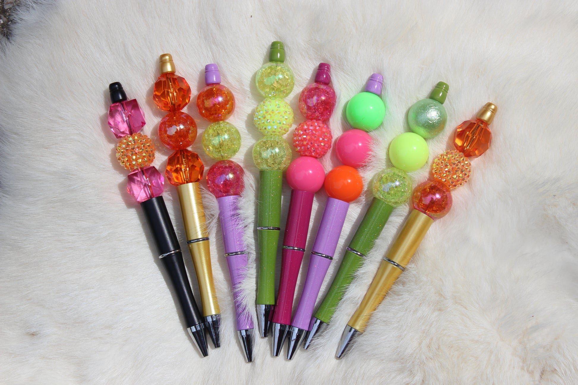Beadable Pen Bead Pens With Assorted Beads For Pens Multicolor