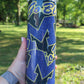 Go Blue Glitter Burst Tumbler