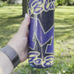 Go Blue Glitter Burst Tumbler
