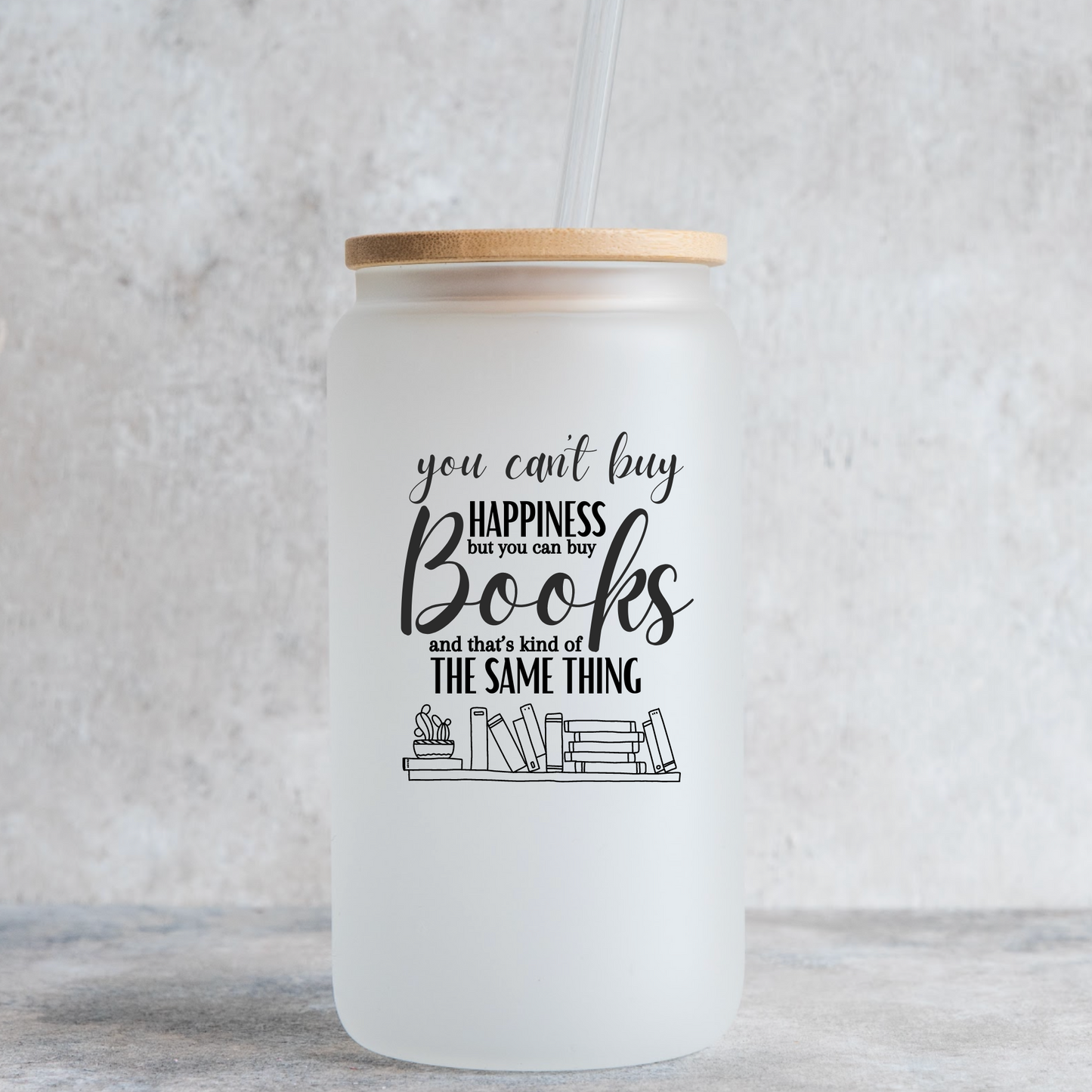 Book Themed 16 oz Glass Tumblers